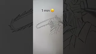 ℹ️ How to Draw Chainsaw Man in 10sec, 10mins, 10hrs #shorts