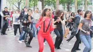 Michael Jackson Flashmob Tribute Leicester Square- Thriller- Bad- Part 1