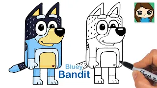 How to Draw Bandit Heeler | Bluey