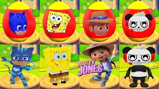 Tag with Ryan PJ Masks Catboy vs Combo Panda vs Ridley Jones vs Spongebob Mystery Surprise Egg