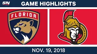 NHL Highlights | Panthers vs. Senators – Nov. 19, 2018