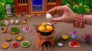 Miniature Roasted Egg Masala |  Egg Curry Recipe | Tiny Foodkey | Egg Gravy