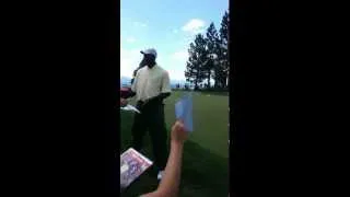 Michael Jordan signing autographs after a round