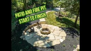 Flagstone Patio and Fire Pit Installation Timelapse.