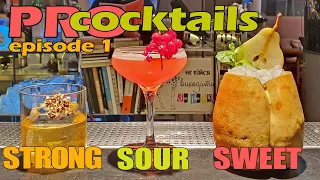 PRO cocktails. Episode 1. Three cocktail at once. Strong, Sour and Sweet.