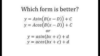 Comparing Forms of Trigonometric Functions: Transformations