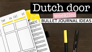 DUTCH DOOR WEEKLY SPREADS 💜 Dutch door bullet journal layout ideas | Bullet journal ideas