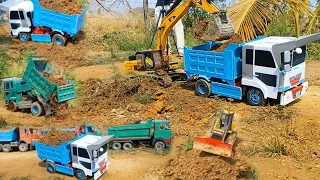 AMAZING RC TRUCK Build a dam Excavator and Car Nissan Hyundai Kamaz BullDozer Komatsu