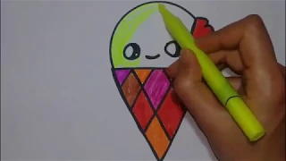 HOW TO DRAW A CUTE ICE CREAM WITH A LOVE HEART CUTE AND EASY