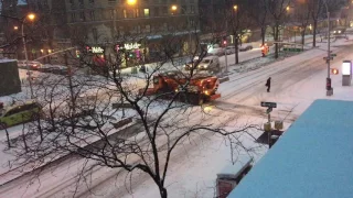 DSNY PLOWING & TREATING STREETS AFTER OUR FIRST MEASURABLE SNOWFALL OF THE 2016/2017 WINTER SEASON.