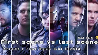 Arcade x mann mera song | ft. original six Avengers | Avengers first scene vs last scene sad edits