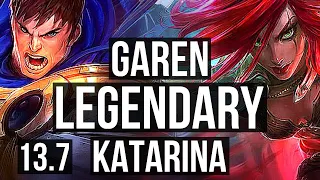 GAREN vs KATARINA (MID) | 71% winrate, 19/2/7, Legendary | KR Master | 13.7