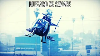 (GTA 5 Online) Buzzard vs Savage dogfight