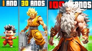 SOBREVIVENDO +100 ANOS COMO GOKU +PODEROSO DO GTA 5!!!