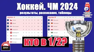 ЧМ по хоккею 2024. Кто вышел в 1/2 финала?  Расписание всех пар.