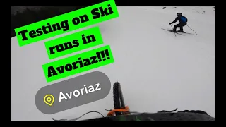 FIRST TIME RIDING IN PROPER SNOW ON SKI RUNS IN AVORIAZ!