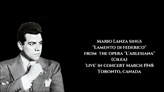 Mario Lanza - "Lamento di federico" live concert 1948 - Newly restored 2023.