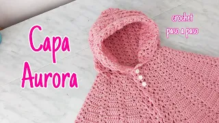 Capa Aurora 🐣 para bebé - crochet paso a paso