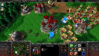 1 human vs 3 random insane computer AI in Warcraft 3 Frozen Throne on Twisted Meadows