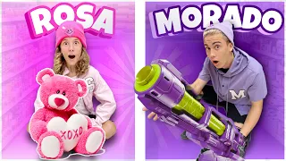COMPRANDO TODO DE UN SOLO COLOR: Morado VS Rosa / Mika Sofi Reto de colores