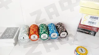 Покер набор 100 фишек MONTE CARLO Poker Club 100 Chips Poker Set With Plastic Playing Cards