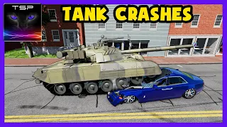 Tank Crushing Cars - BeamNG .drive realistic tank Crashes Compilation