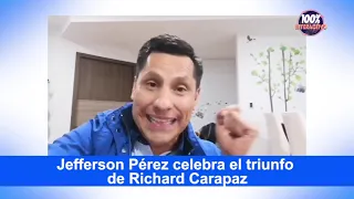 Jefferson Pérez celebra el triunfo de Richard Carapaz