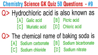 50 Science GK Questions and Answers | CHEMISTRY Science quiz  | Science Trivia Questions | Part-9
