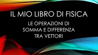 LE OPERAZIONI DI SOMMA E DIFFERENZA TRA VETTORI