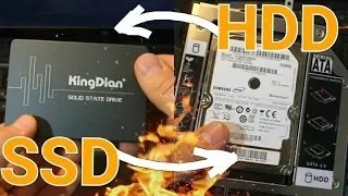 КАК Ускорить СТАРЫЙ Ноутбук КАК установить SSD? Тест и Сравнение SSD и HDD