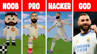 Minecraft KARIM BENZEMA STATUE HOUSE BUILD CHALLENGE - NOOB vs PRO vs HACKER vs GOD / Animation