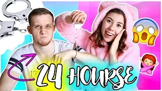 24 ЧАСА В НАРУЧНИКАХ С ПАРНЕМ ЧЕЛЛЕНДЖ / 24 HOUR HANDCUFF CHALLENGE WITH MY BOYFRIEND!