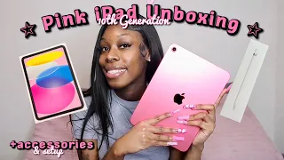 ☆ PINK iPAD UNBOXING ☆ || 10th generation + accessories & setup