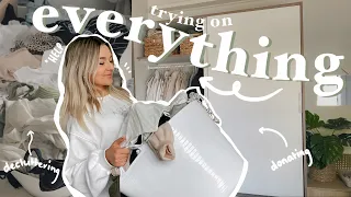 TRYING ON EVERYTHING IN MY WARDROBE *decluttering, organising + donating