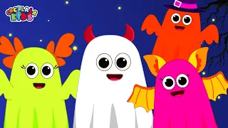 Five Little Ghosts Halloween Song | 5 Colorful Ghost Journey - Spooky Nursery Rhymes