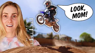 JACKSON'S FIRST INSANE DIRT BIKE JUMP! Will He Land It??