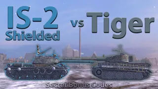 WOT Blitz Face Off || IS-2 Shielded vs Tiger I || 10 Secret Bonus Codes