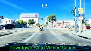 Driving from Downtown Los Angeles to Venice Canals via Washington Blvd 4K