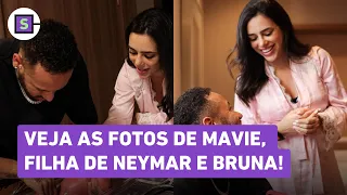 Neymar e Bruna Biancardi mostram a filha Mavie pela primeira vez, veja fotos da bebê!