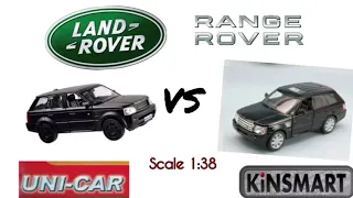 Comparison Diecast Car Land Rover Sport Uni-car vs Kinsmart Scale 1:38