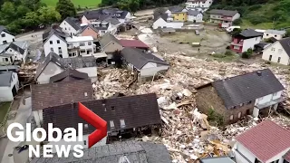 Germany floods: Drone footage shows devastation in Schuld after record rainfall