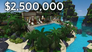 Inside a 2.5 Million Modern Tropical Getaway - Bloxburg Tours [Roblox]