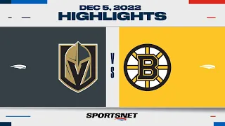 NHL Highlights | Golden Knights vs. Bruins - December 5, 2022