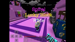 Spiral Lucky Block Race | MINECRAFT BEDROCK EDITION