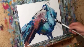 How to Paint an Impressionist Peacock Bird by JOSE TRUJILLO