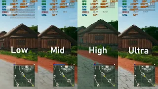 PUBG 1080p Low vs Mid vs High vs Ultra - R5 2600 + RX 580 4GB