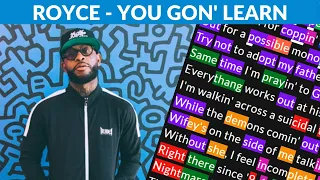 Royce Da 5'9" - You Gon' Learn | Lyrics, Rhymes Highlighted