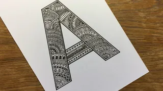 Alphabet A mandala art | How to draw letter A Mandala Art | Mandala Art for beginners | Doodle art