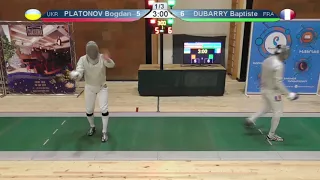 FE 2018 T16 06 M S Individual Yerevan ARM U23 European Championships GREEN DUBARRY FRA vs PLATONOV U