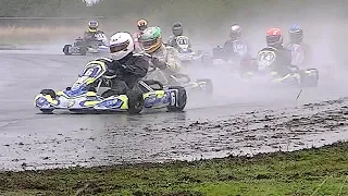 Super 1 Karting in Torrential Rain! Rd 7, Pt 4 Senior Rotax Class